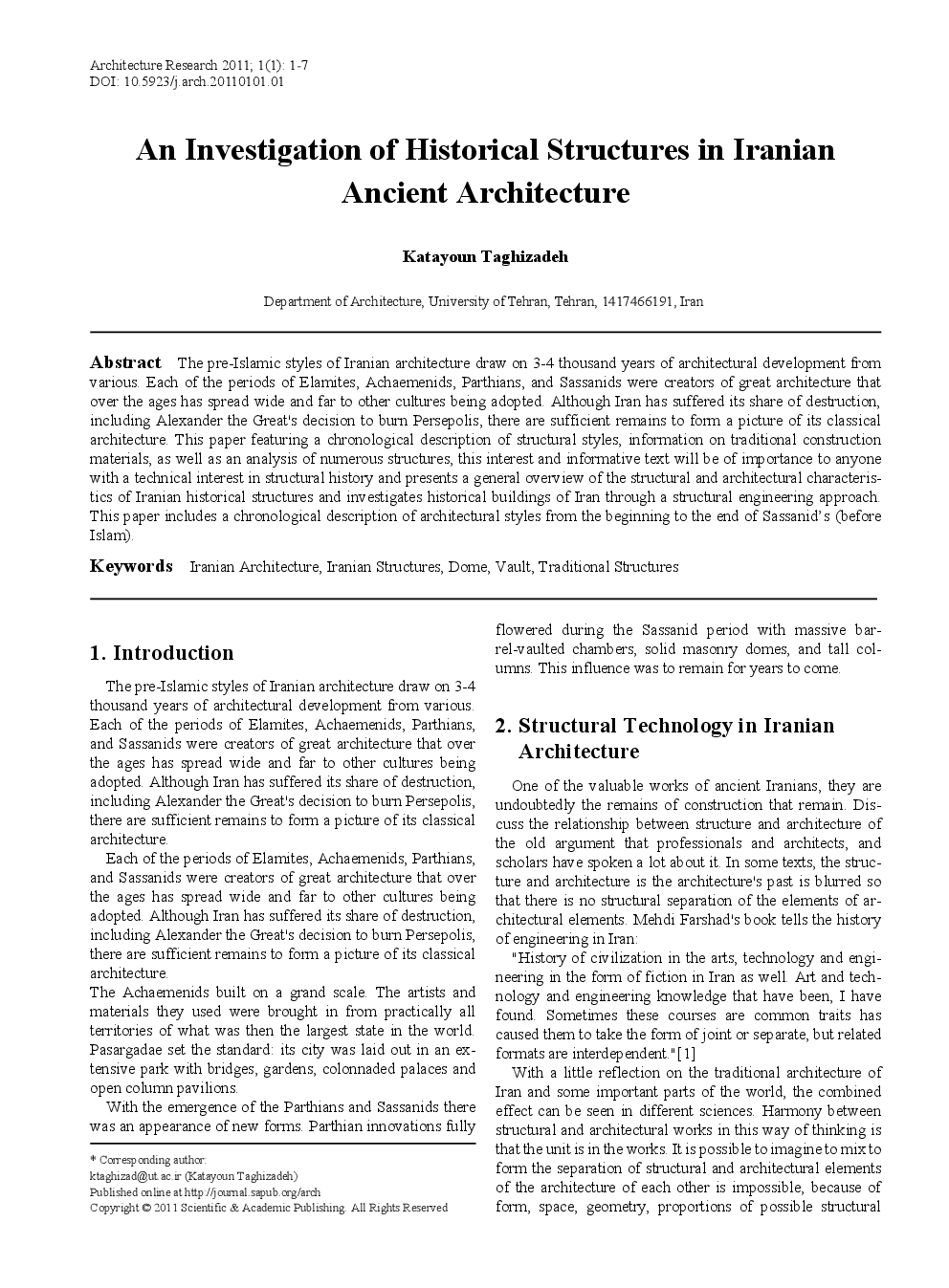 An Investigation Of Historical Structures In Iranian Ancient Architecture - Page 2