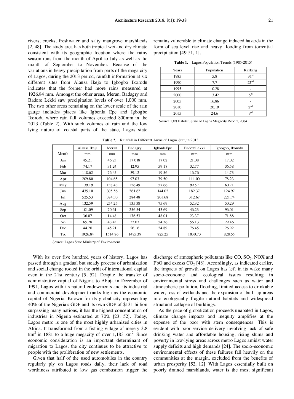 Analyzing Emerging Environmental Issues In Major Areas The Case Of Lagos In South West Nigeria - Page 4
