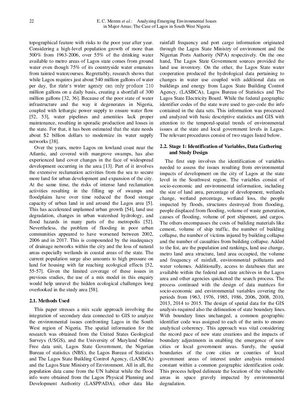 Analyzing Emerging Environmental Issues In Major Areas The Case Of Lagos In South West Nigeria - Page 5