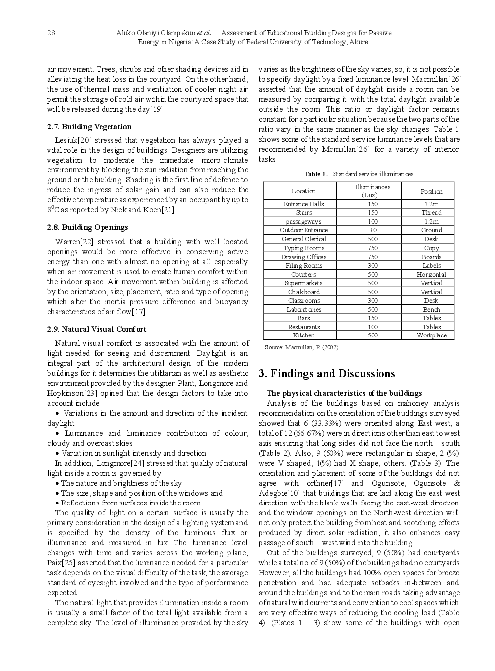 Assessment Of Educational Building Designs For Passive Energy In Nigeria A Case Study Of Federal University Of Technology, Akure - Page 4