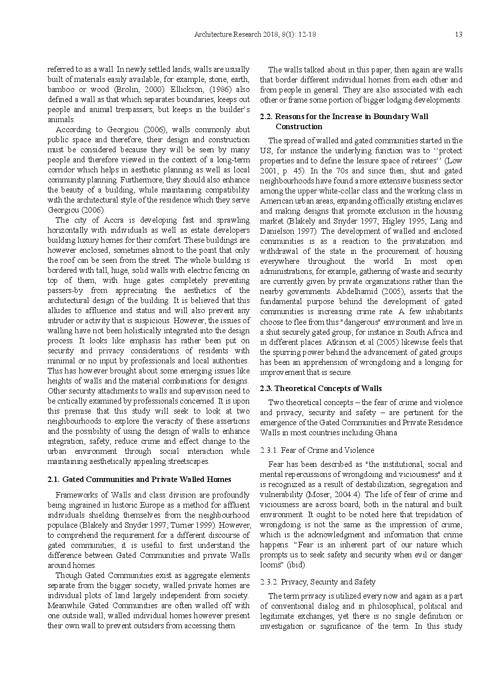 Challenges Of The Urban Boundary Wall The Case Of Two Neighbourhoods In Accra, Ghana - Page 3