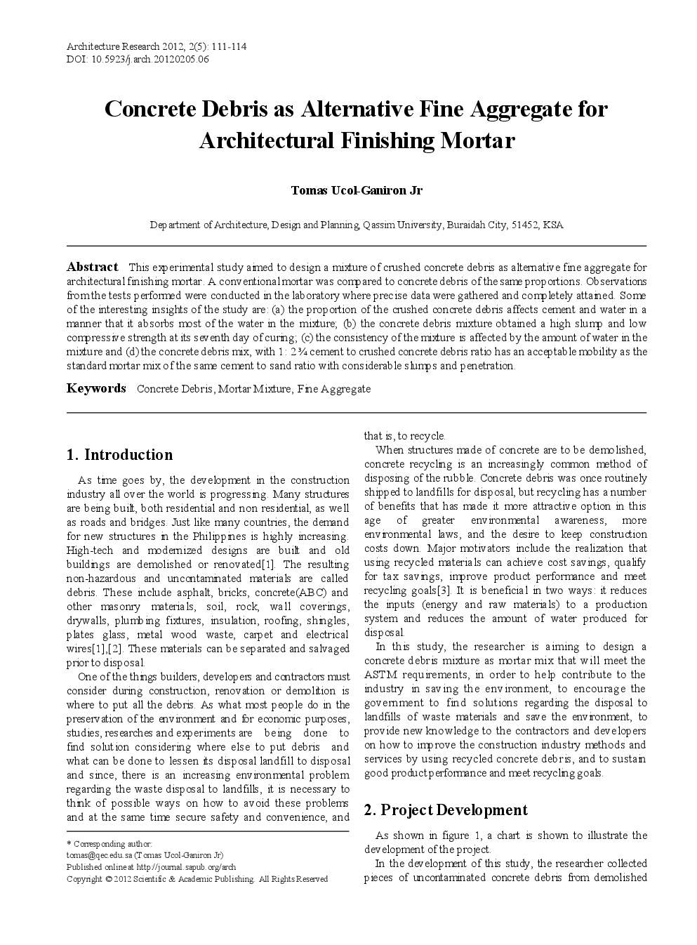 Concrete Debris As Alternative Fine Aggregate For Architectural Finishing Mortar - Page 2