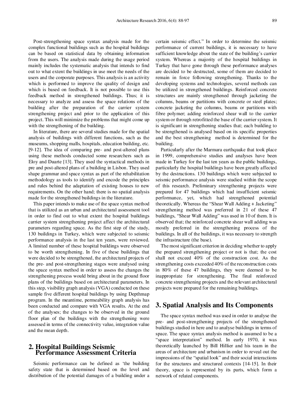 Evaluation Of The Space Syntax Analysis In Post-Strengthening Hospital Buildings - Page 3