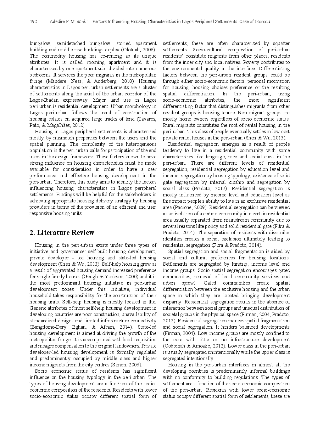 Factors Influencing Housing Characteristics In Lagos Peripheral Settlements Case Of Ikorodu - Page 3