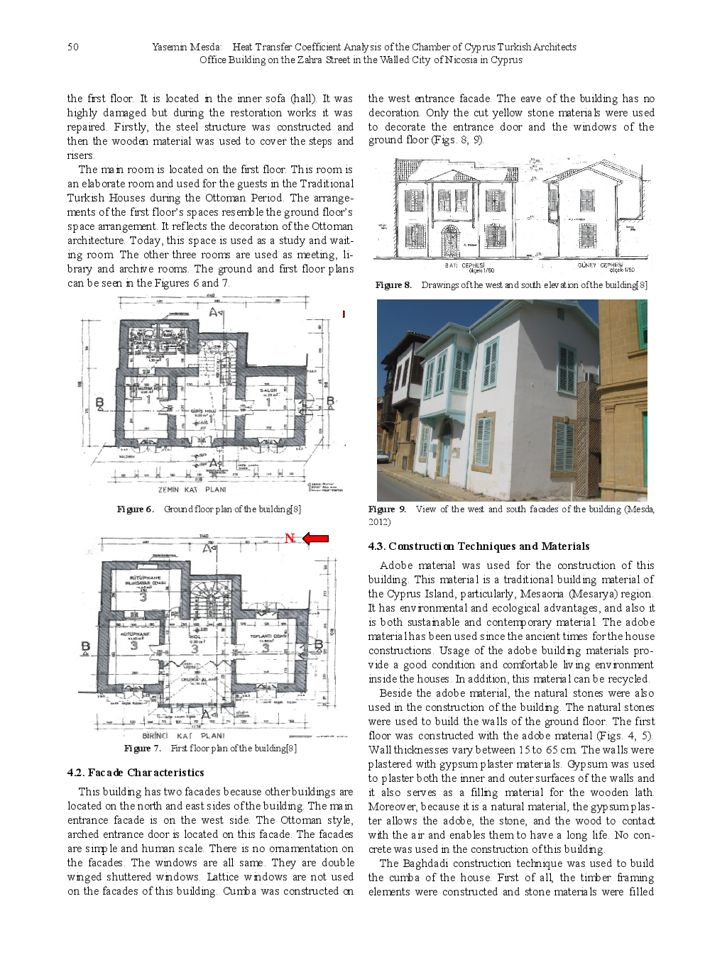 Heat Transfer Coefficient Analysis Of The Chamber Of Cyprus Turkish Architects Office Building On The Zahra Street In The Walled City Of Nicosia In Cyprus - Page 5