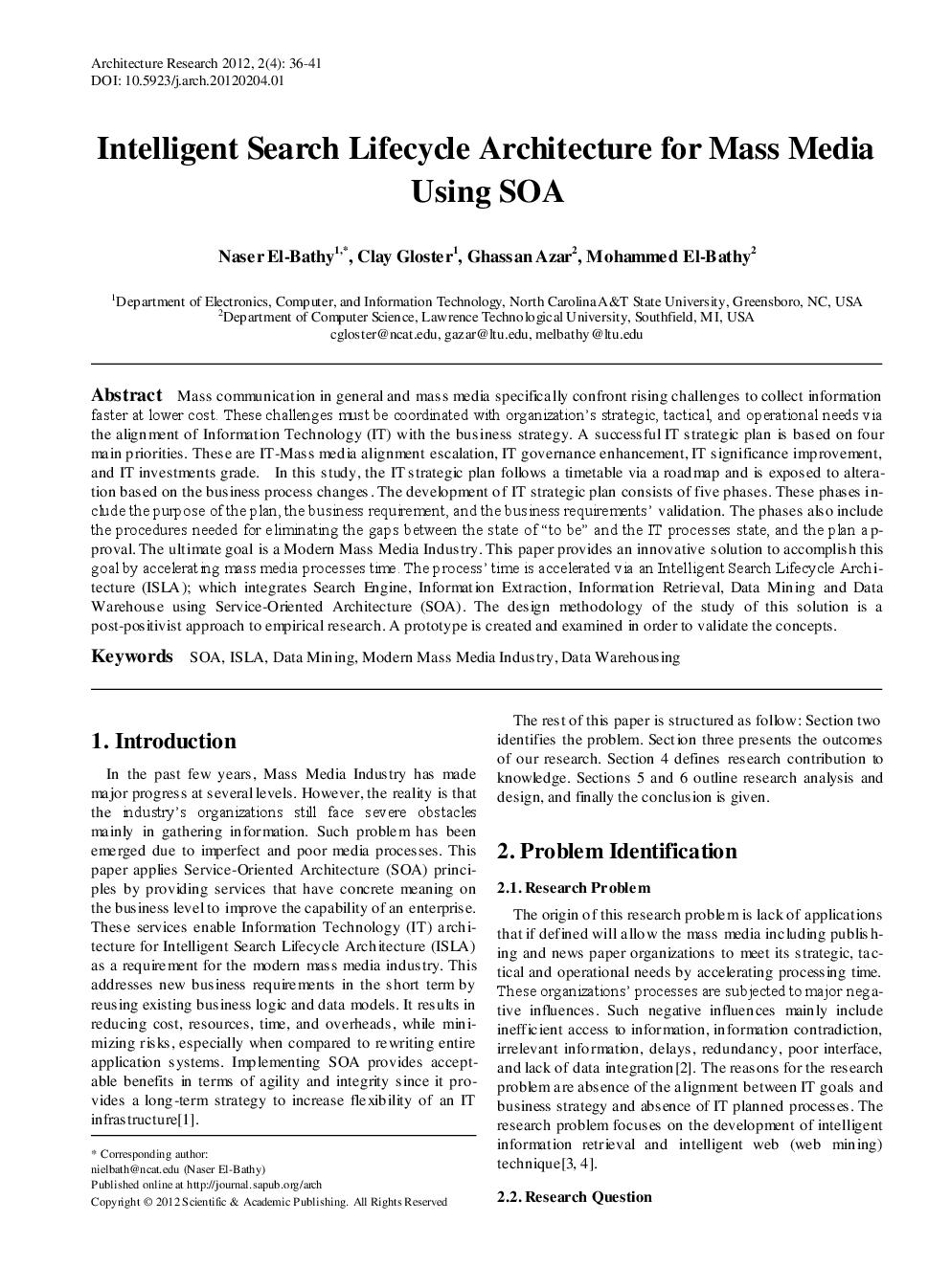 Intelligent Search Lifecycle Architecture For Mass Media Using SOA - Page 2
