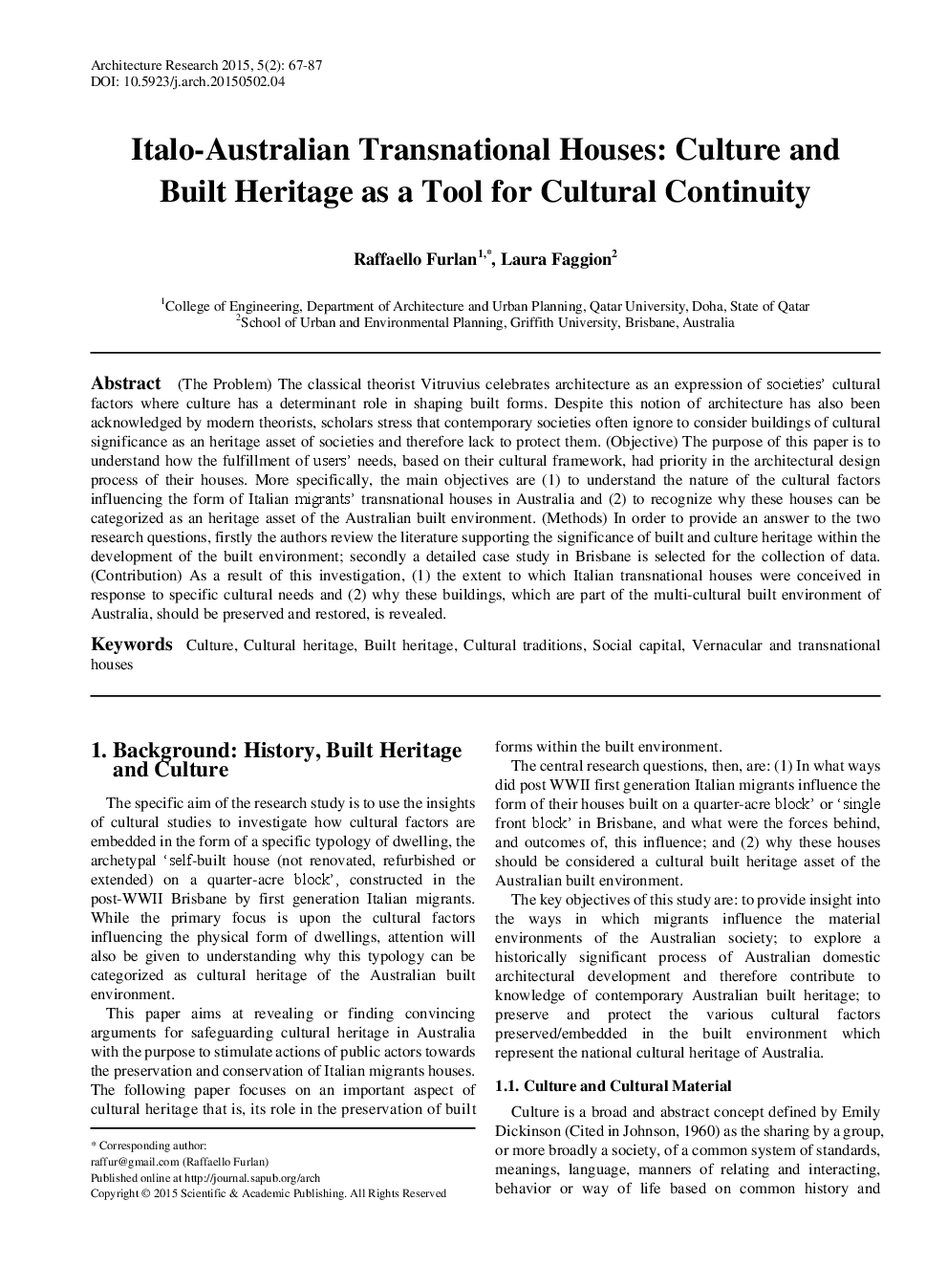 Italo-Australian Transnational Houses Culture And Built Heritage As A Tool For Cultural Continuity - Page 2