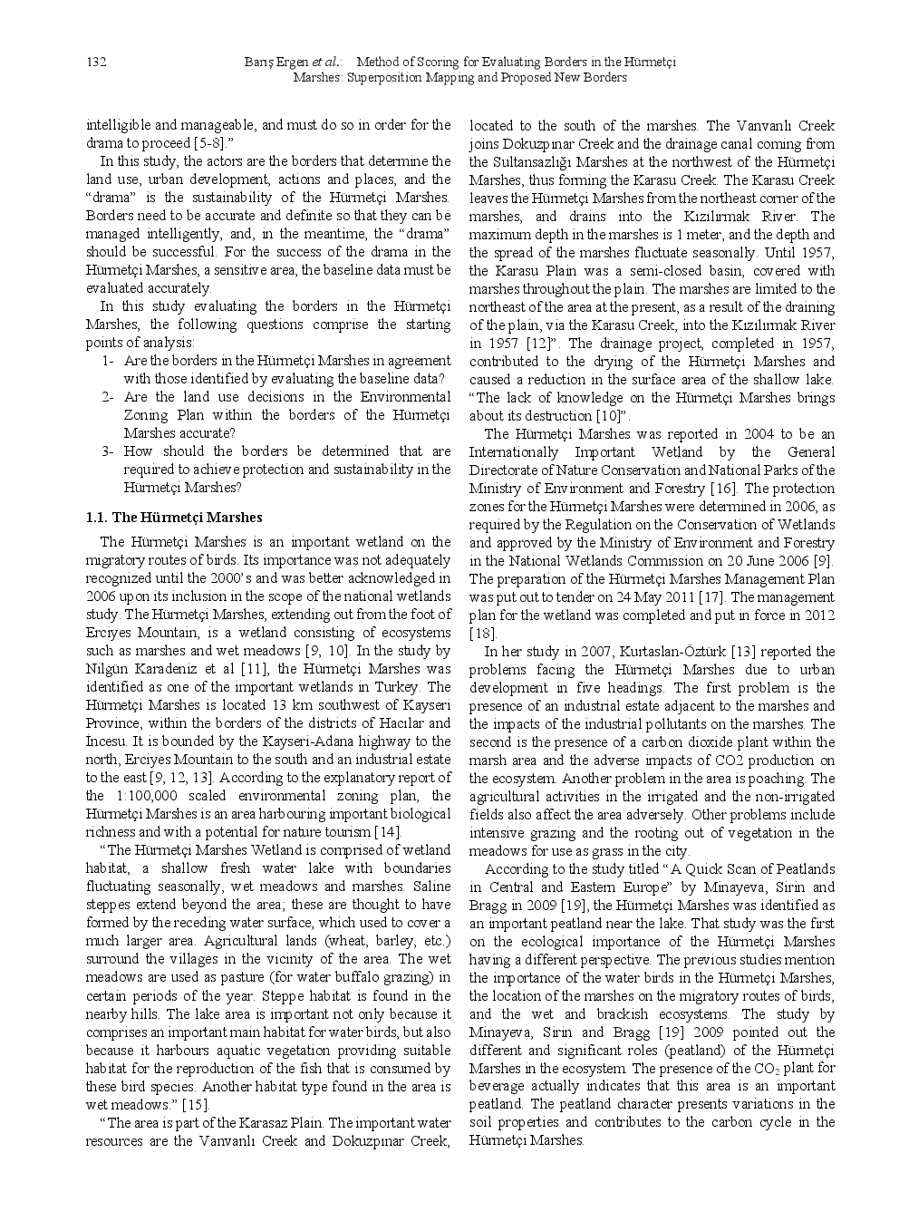 Method Of Scoring For Evaluating Borders In The Hürmetçi Marshes Superposition Mapping And Proposed New Borders - Page 3