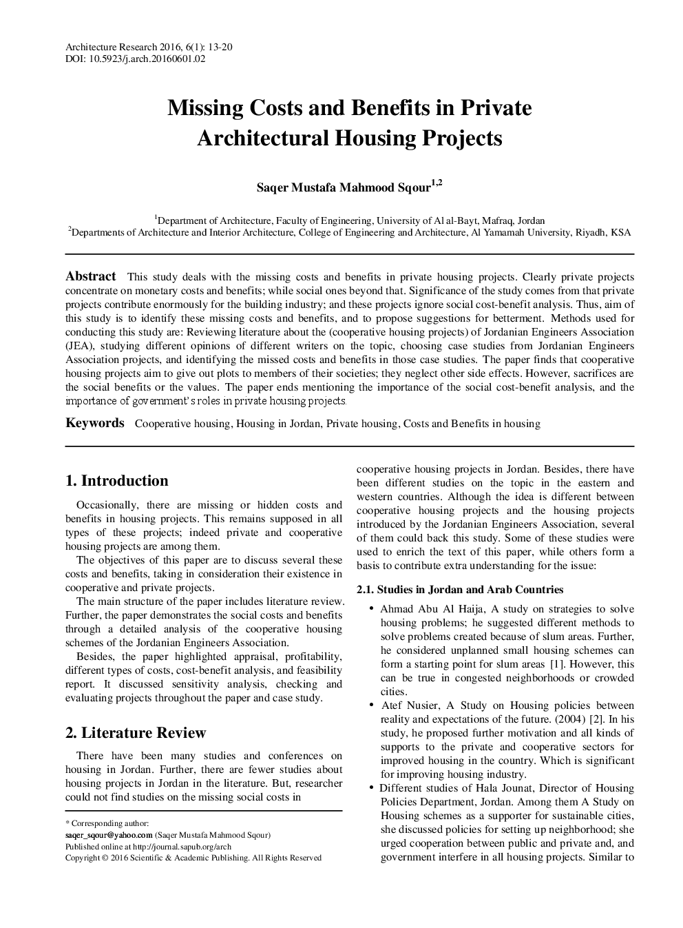 Missing Costs And Benefits In Private Architectural Housing Projects - Page 2