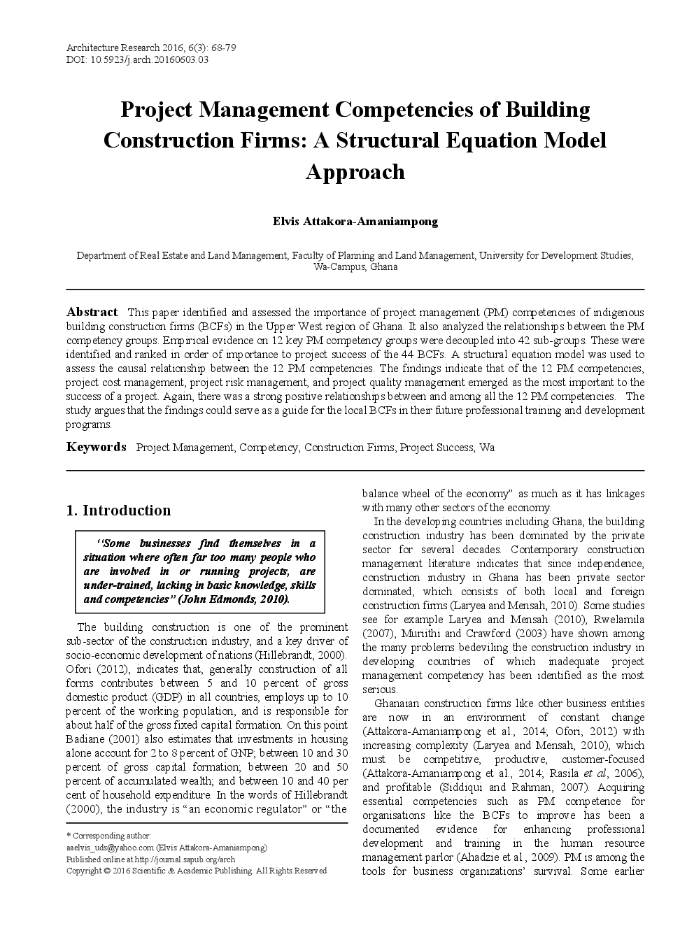 Project Management Competencies Of Building Construction Firms A Structural Equation Model Approach - Page 2