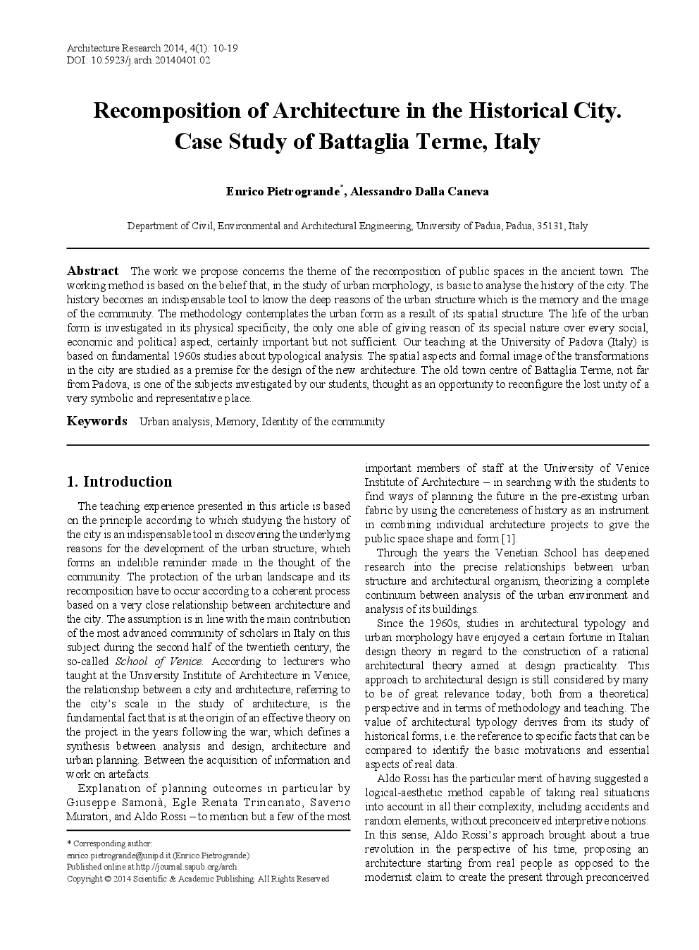 Recomposition Of Architecture In The Historical City. Case Study Of Battaglia Terme, Italy - Page 2