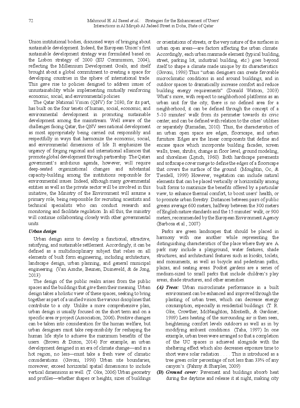 Strategies For The Enhancement Of Users' Interactions In Al Mirqab Al Jadeed Street In Doha, State Of Qatar - Page 5