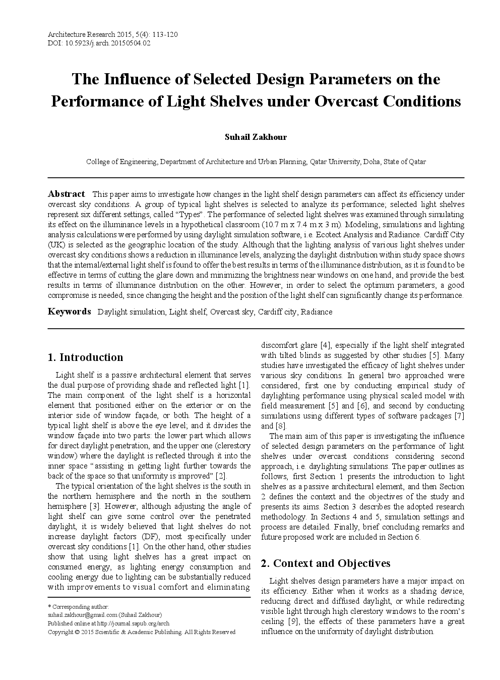 The Influence Of Selected Design Parameters On The Performance Of Light Shelves Under Overcast Conditions - Page 2