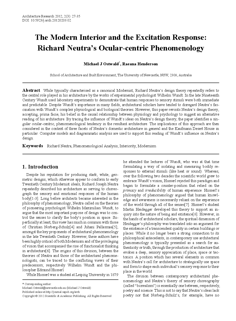 The Modern Interior And The Excitation Response Richard Neutra’s Ocular-Centric Phenomenology - Page 2