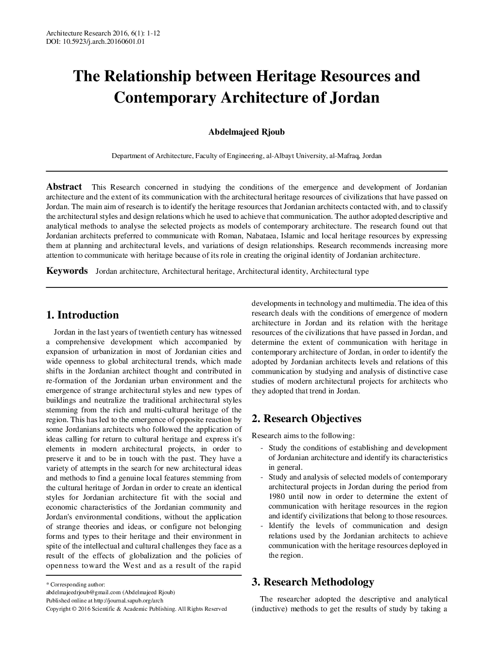 The Relationship Between Heritage Resources And Contemporary Architecture Of Jordan - Page 2