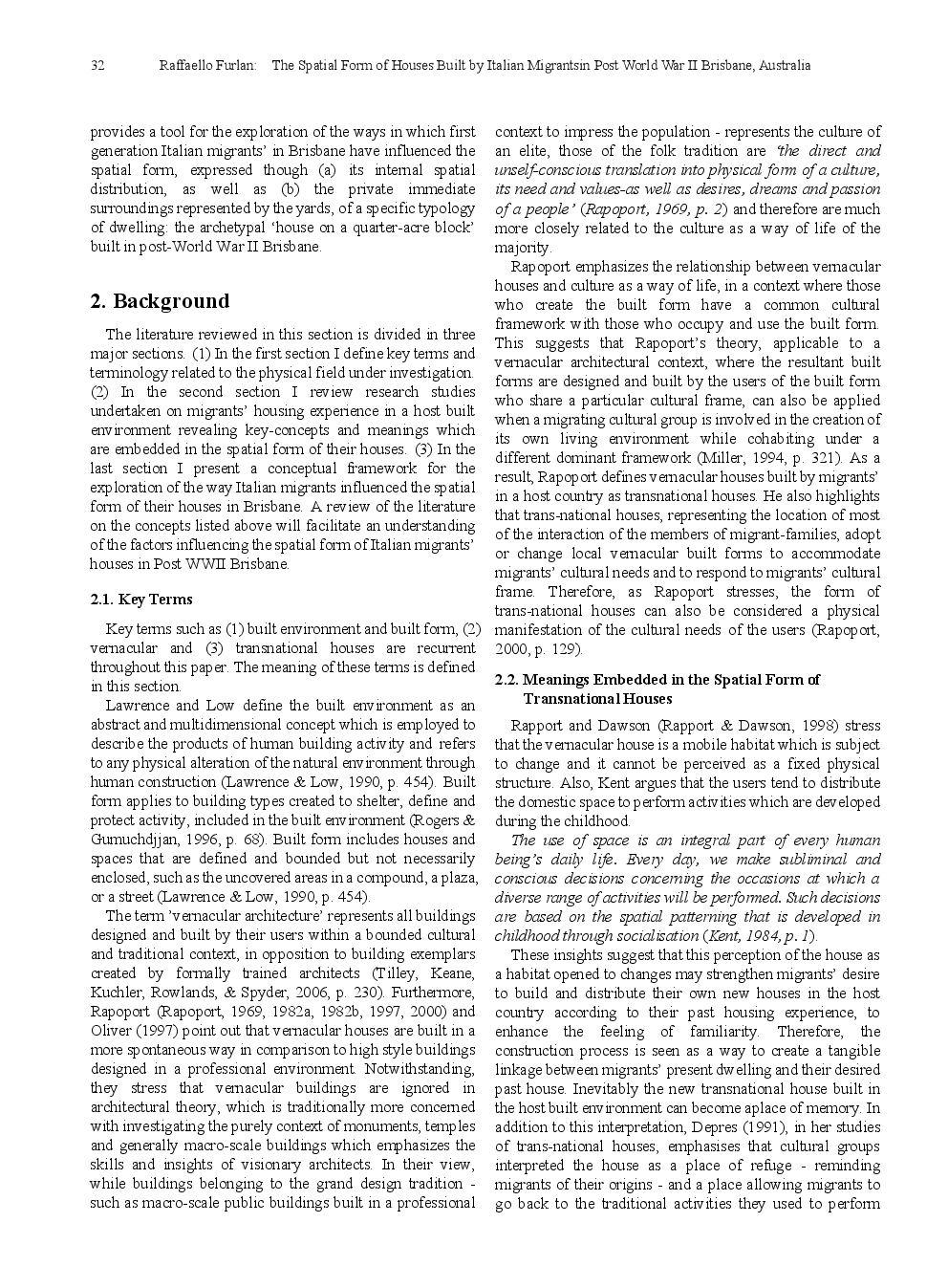 The Spatial Form Of Houses Built By Italian Migrantsin Post World War II Brisbane, Australia - Page 3