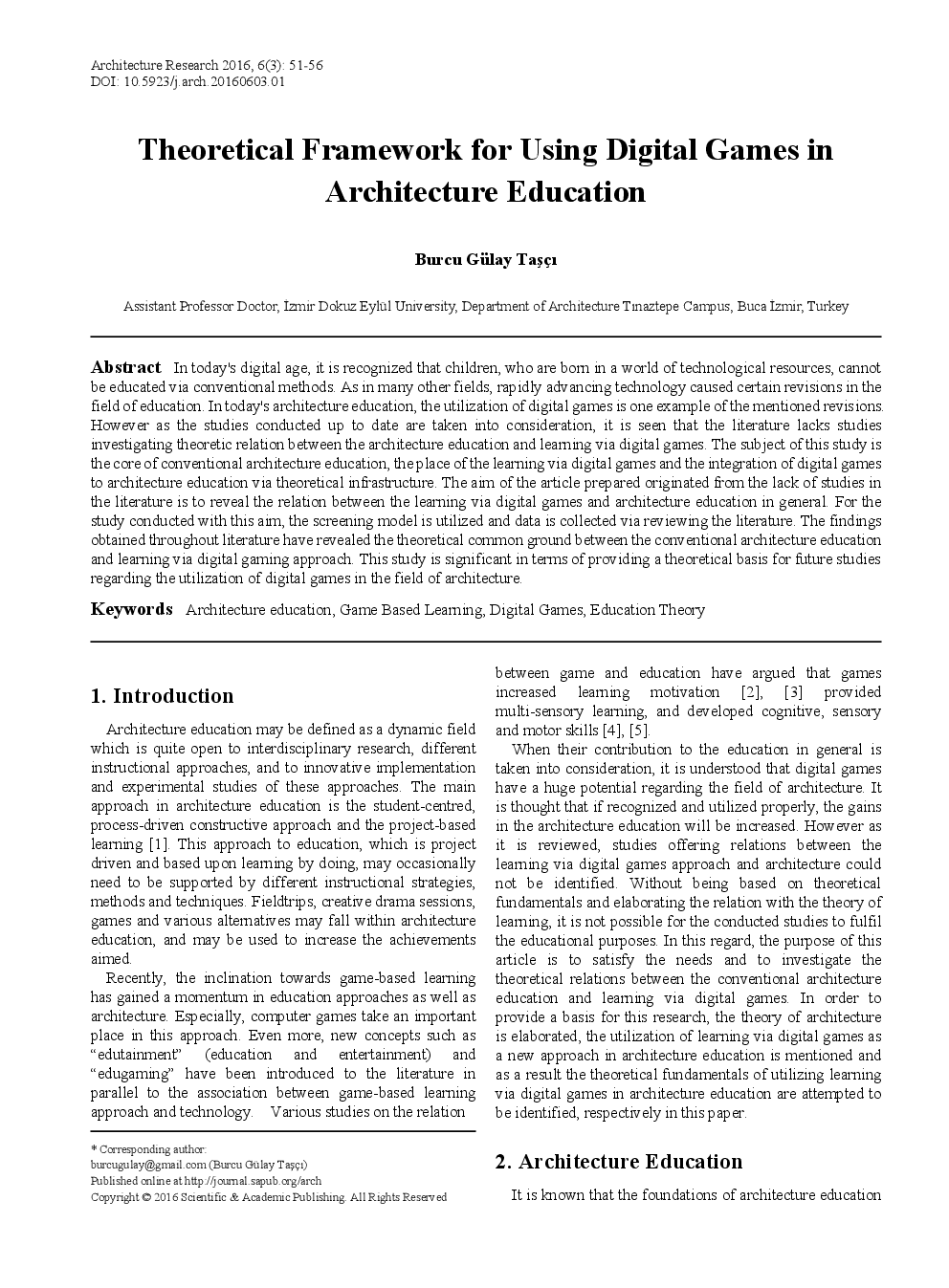 Theoretical Framework For Using Digital Games In Architecture Education - Page 2