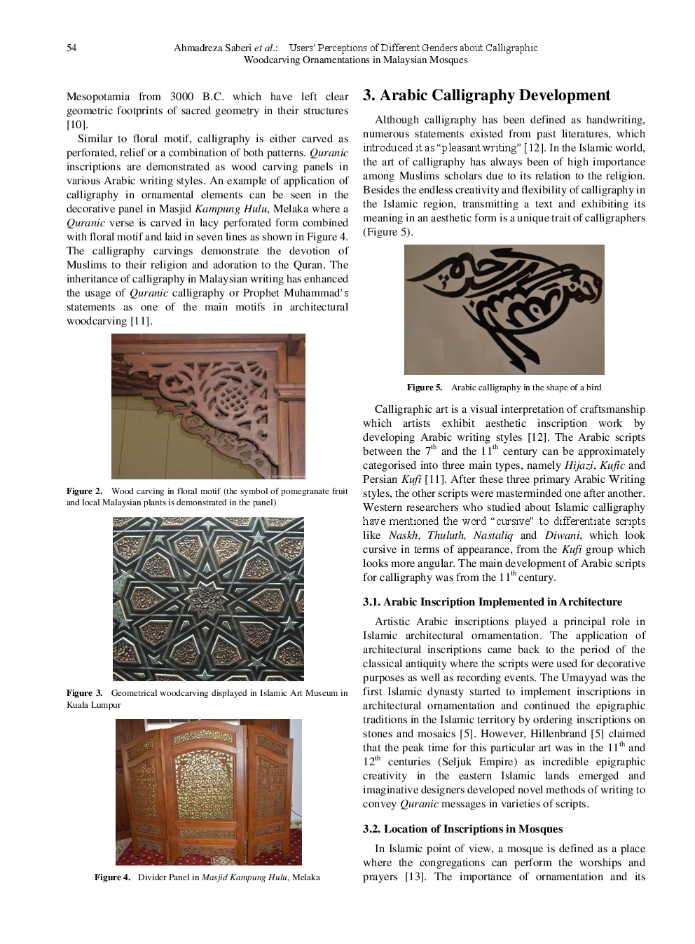 Users’ Perceptions Of Different Genders About Calligraphic Woodcarving Ornamentations In Malaysian Mosques - Page 4