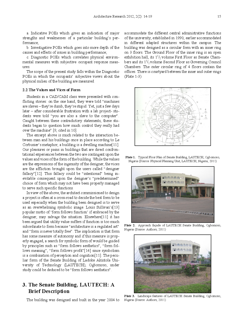 Workplace And Productivity A Post Occupancy Evaluation Of LAUTECH Senate Building, Ogbomoso, Nigeria - Page 3