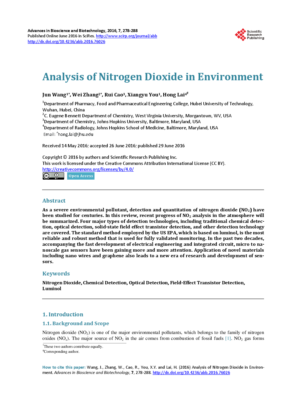 Analysis Of Nitrogen Dioxide In Environment - Page 2