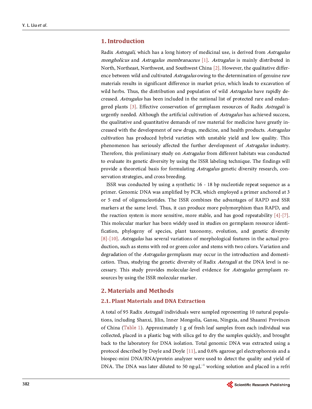 Analysis On Genetic Diversity Of Radix Astragali By ISSR Markers - Page 3