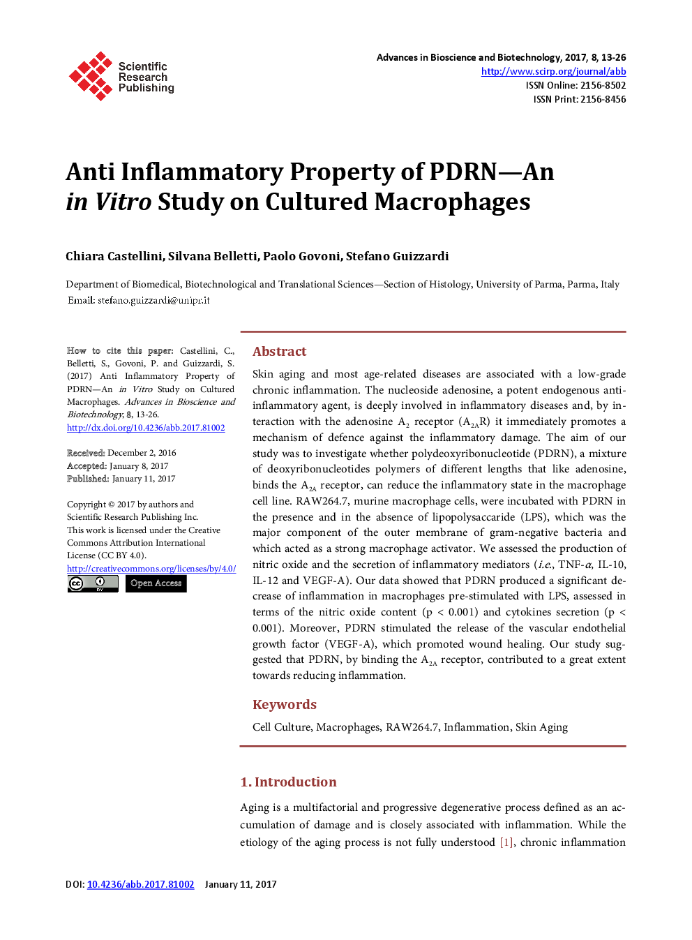 Anti Inflammatory Property Of PDRN—An In Vitro Study On Cultured Macrophages - Page 2