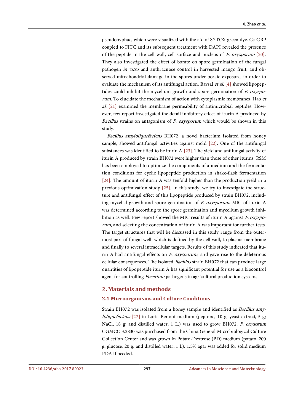 Antifungal Effects Of Lipopeptide Produced By Bacillus Amyloliquefaciens BH072 - Page 4