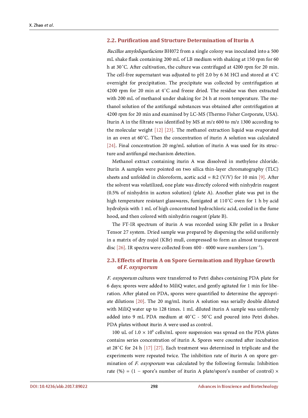 Antifungal Effects Of Lipopeptide Produced By Bacillus Amyloliquefaciens BH072 - Page 5