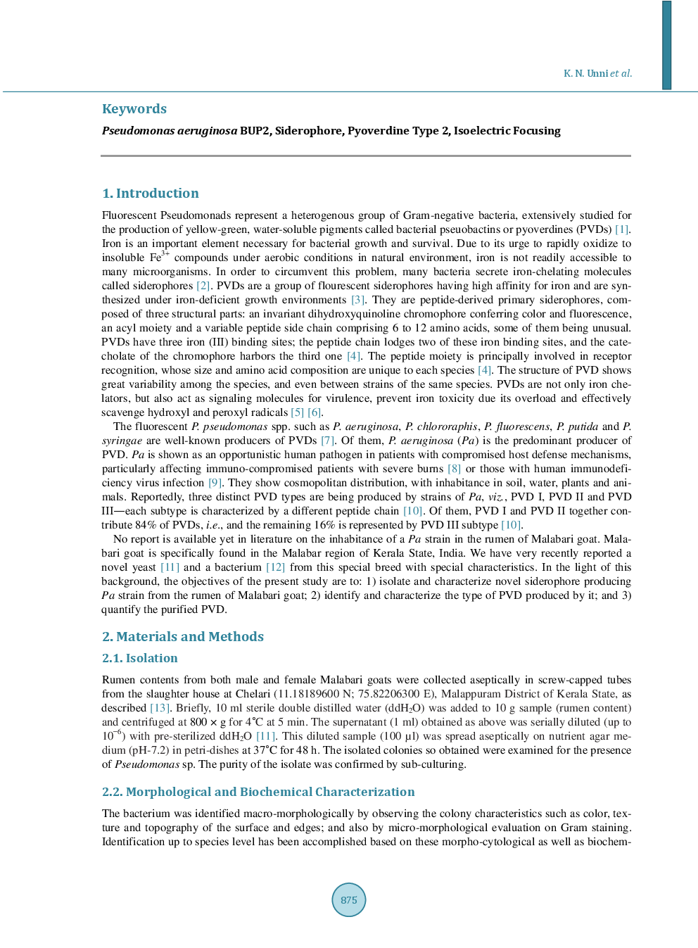 Pseudomonas Aeruginosa BUP2—A Novel Strain Isolated From Malabari Goat Produces Type 2 Pyoverdine - Page 3