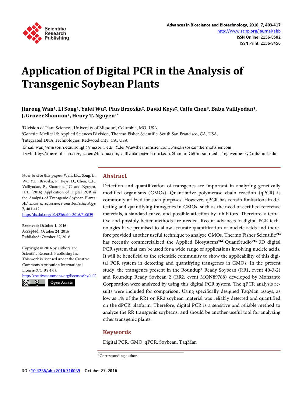 Application Of Digital PCR In the Analysis Of Transgenic Soybean Plants - Page 2