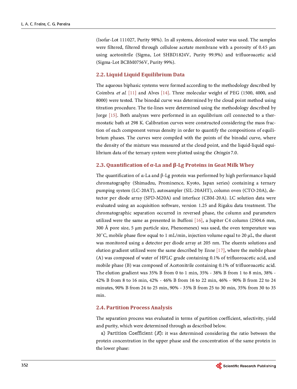 Aqueous Two-Phase Systems Applied To Partition Proteins From Goat Milk Whey In-Nature - Page 4