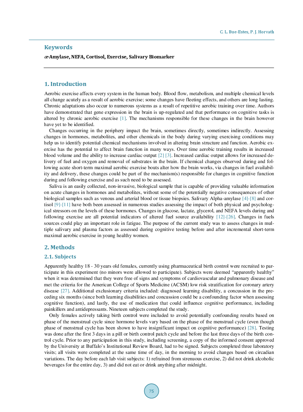 Changes In Salivary And Plasma Markers During And Following Short-Term Maximal Aerobic Exercise Assessed During Cognitive Assessment - Page 3