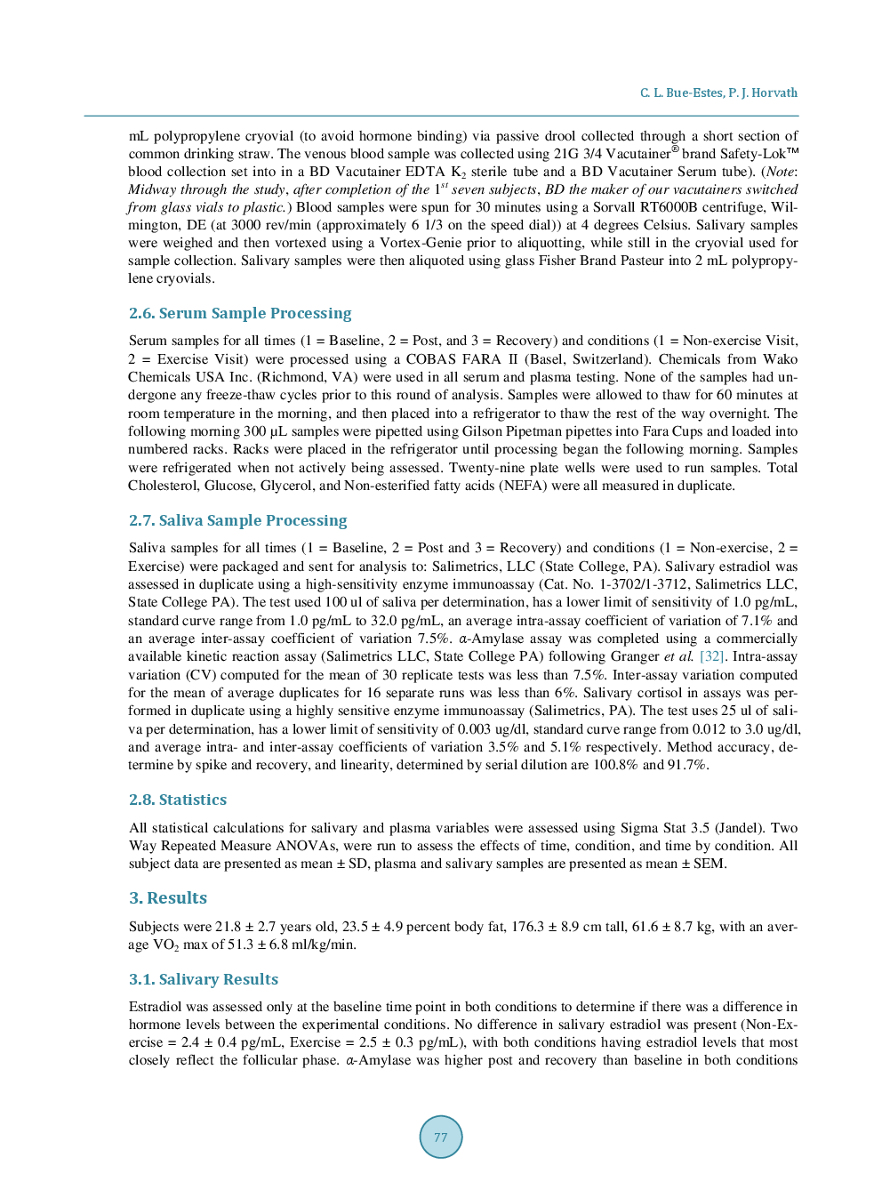 Changes In Salivary And Plasma Markers During And Following Short-Term Maximal Aerobic Exercise Assessed During Cognitive Assessment - Page 5