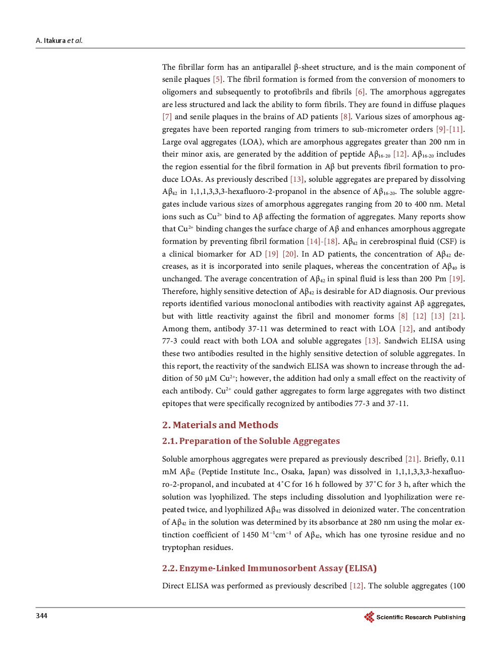 Copper Ions Enhance Signal Intensity Of Sandwich ELISA For Amorphous Aggregates Of Amyloid-β42 - Page 3