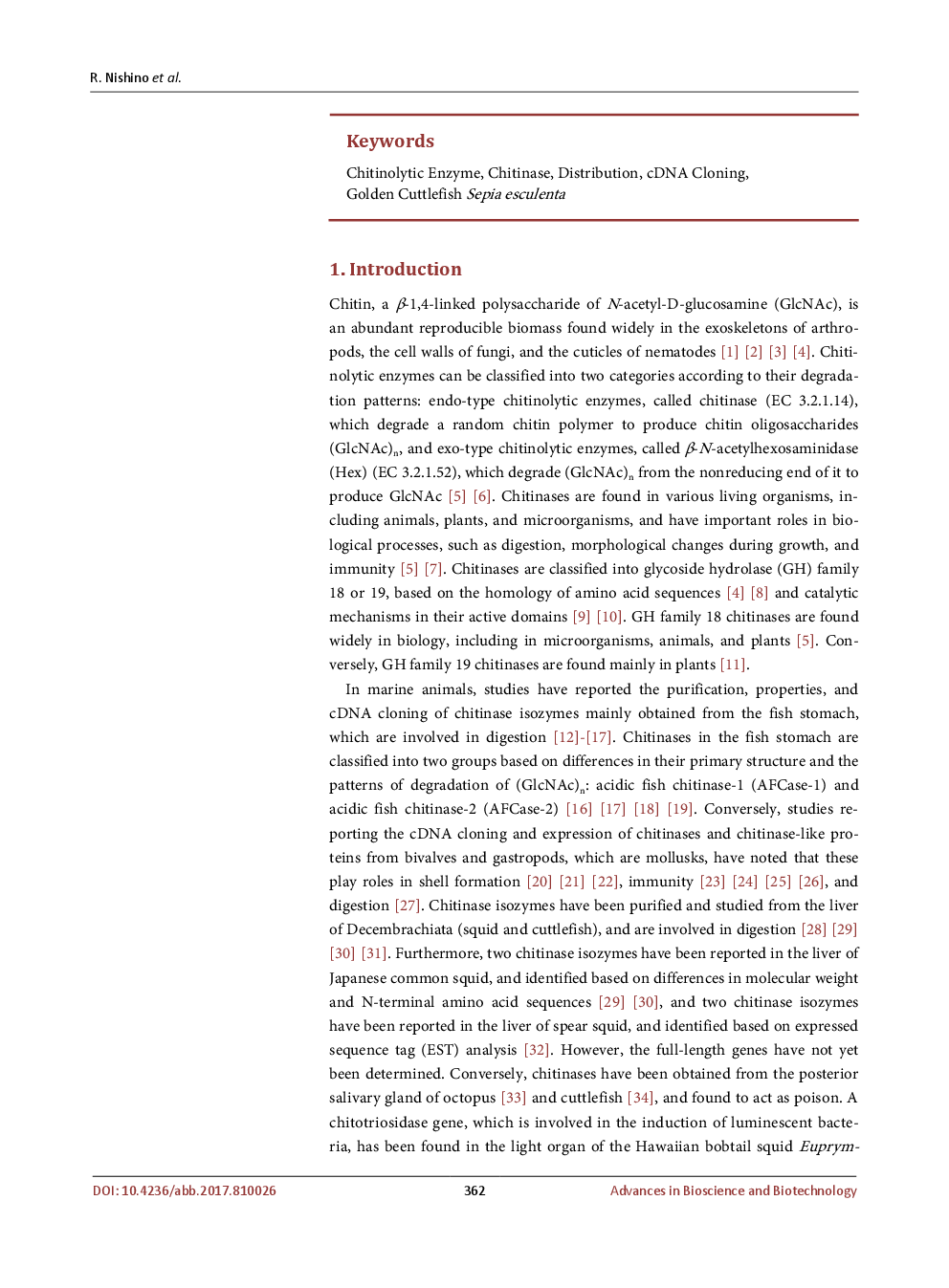 Distribution Of Chitinolytic Enzymes In The Organs And CDNA Cloning Of Chitinase Isozymes From The Liver Of Golden Cuttlefish Sepia Esculenta - Page 3