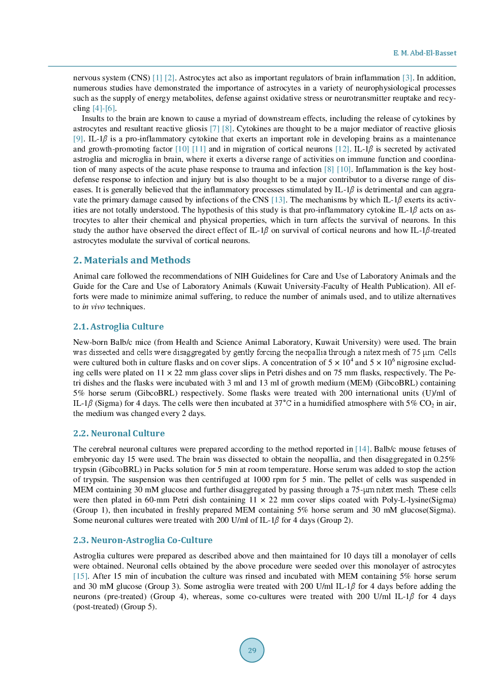 Effect Of Interleukin-1Beta (IL-1β) On The Cortical Neurons Survival And Neurites Outgrowth - Page 3
