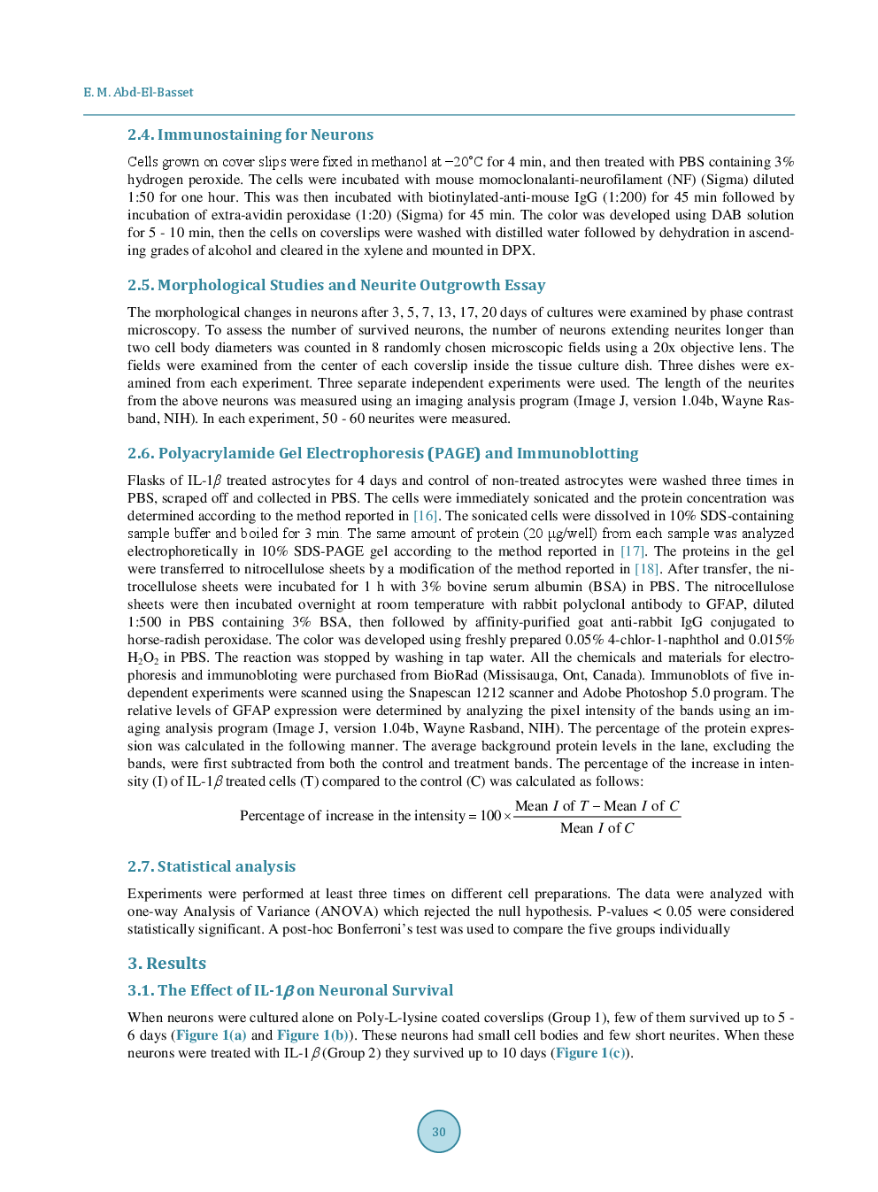 Effect Of Interleukin-1Beta (IL-1β) On The Cortical Neurons Survival And Neurites Outgrowth - Page 4