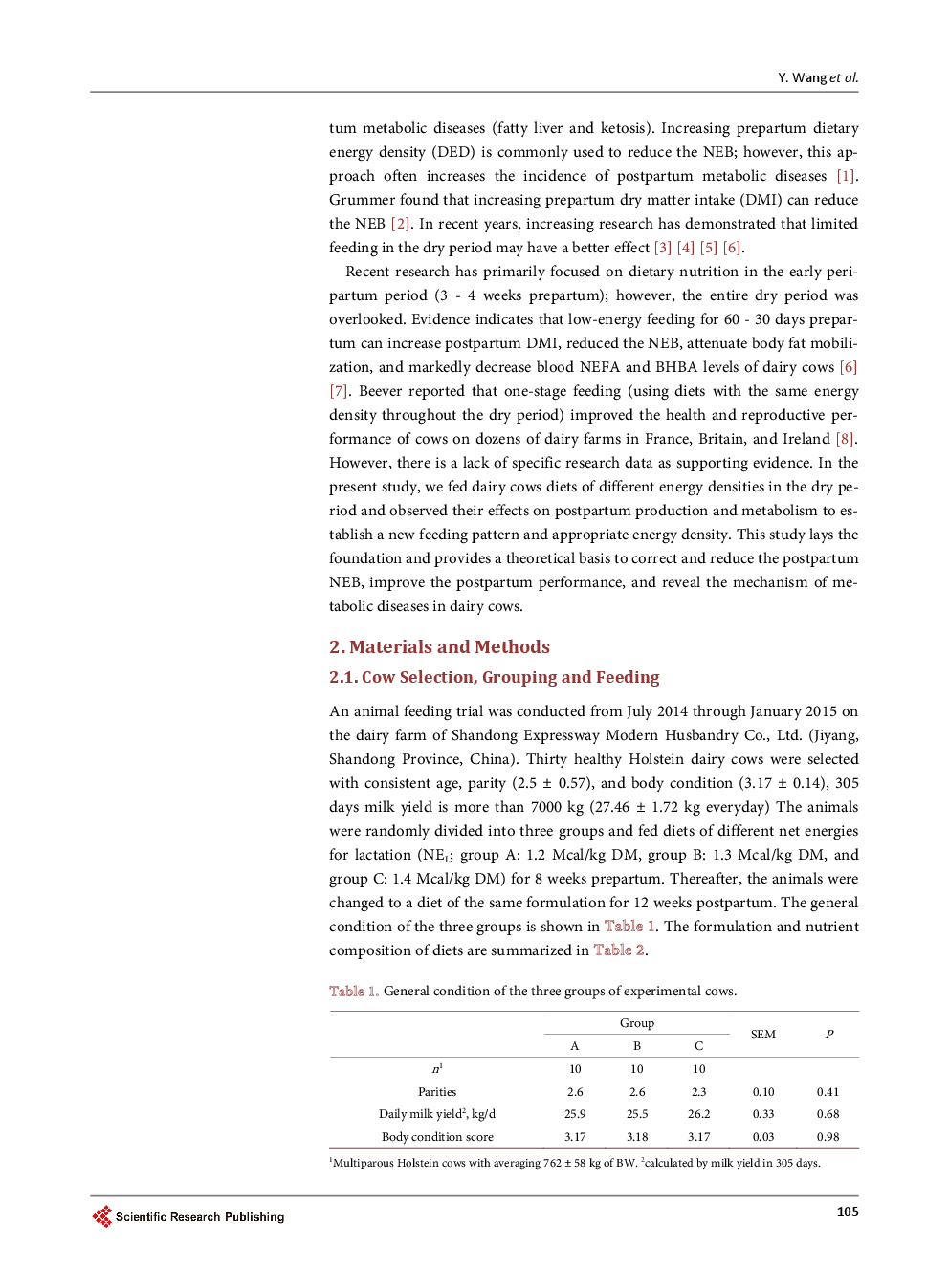 Effects Of Dietary Energy Density In The Dry Period On The Production Performance And Metabolism Of Dairy Cows - Page 3