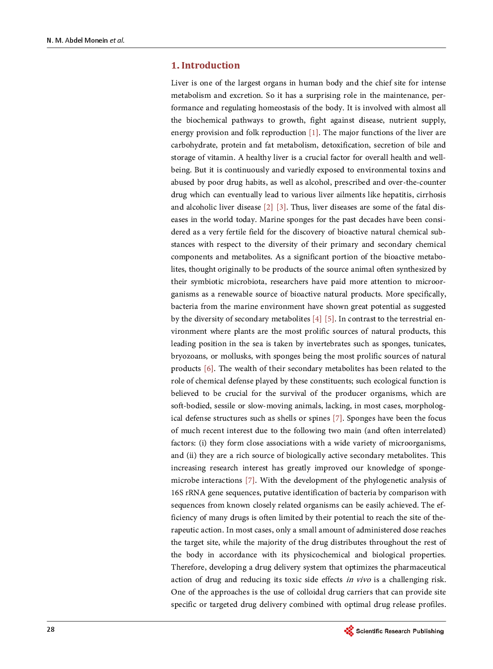 Hepatoprotective Activity Of Chitosan Nanocarriers Loaded With The Ethyl Acetate Extract Of A Stenotrophomonas Sp. Bacteria Associated With The Red Sea Sponge Amphimedon Ochracea In CCl4 Induced Hepatotoxicty In Rats - Page 3