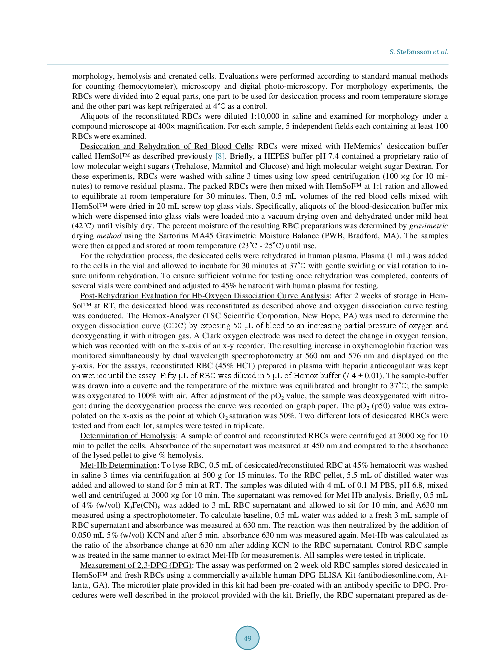 Improving Oxygen Binding Of Desiccated Human Red Blood Cells - Page 4
