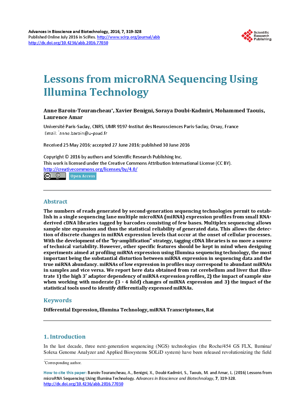 Lessons From MicroRNA Sequencing Using Illumina Technology - Page 2