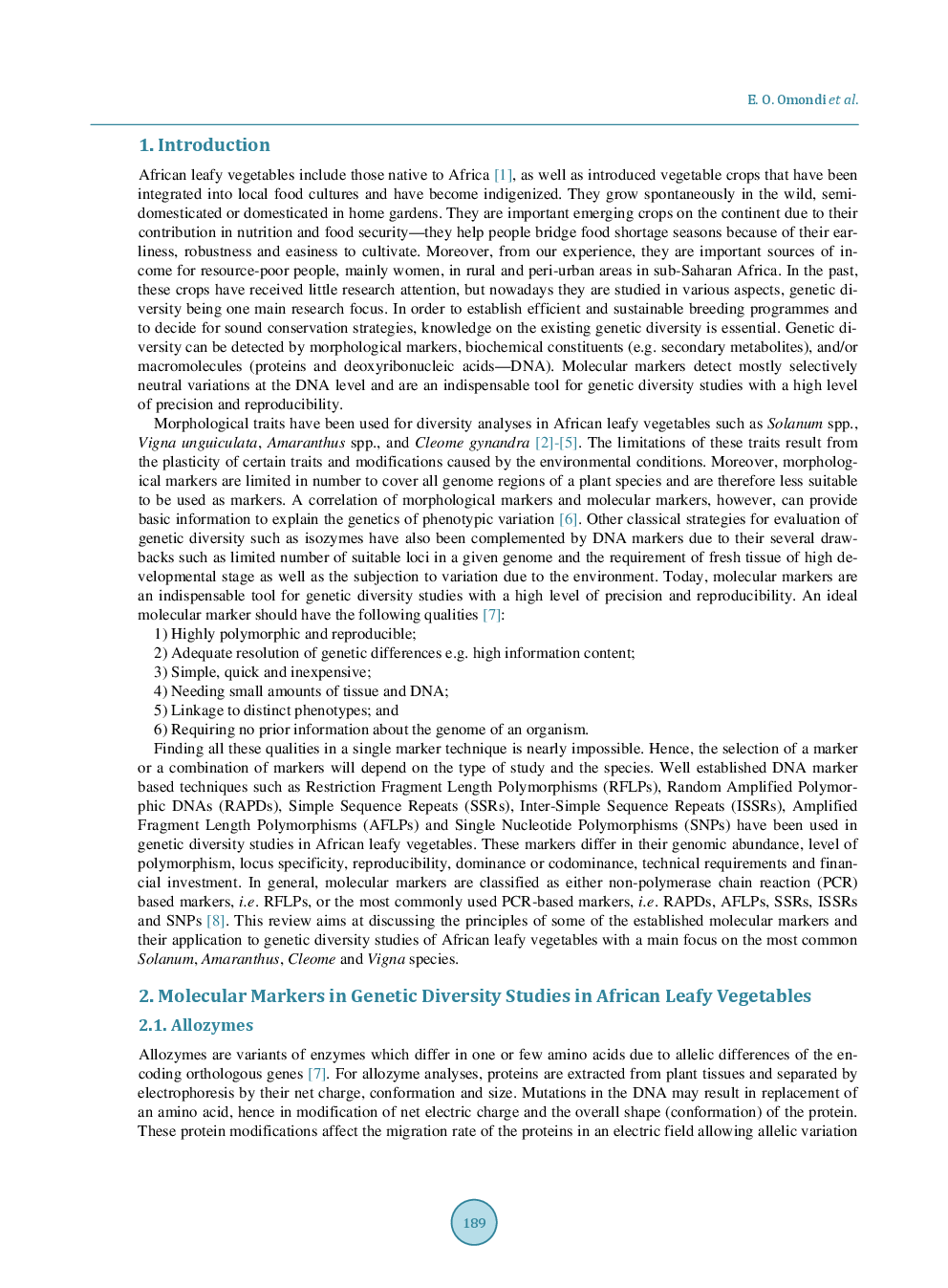 Molecular Markers For Genetic Diversity Studies In African Leafy Vegetables - Page 3