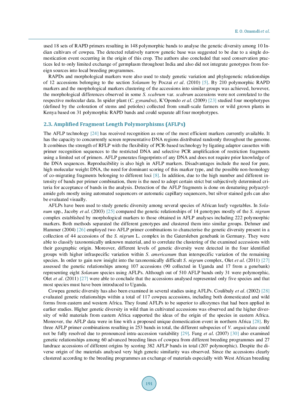 Molecular Markers For Genetic Diversity Studies In African Leafy Vegetables - Page 5