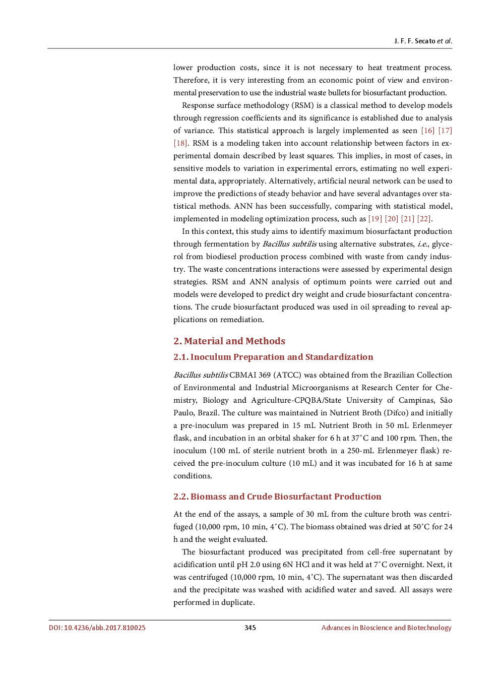 Optimization Techniques And Development Of Neural Models Applied In Biosurfactant Production By Bacillus Subtilis Using Alternative Substrates - Page 4