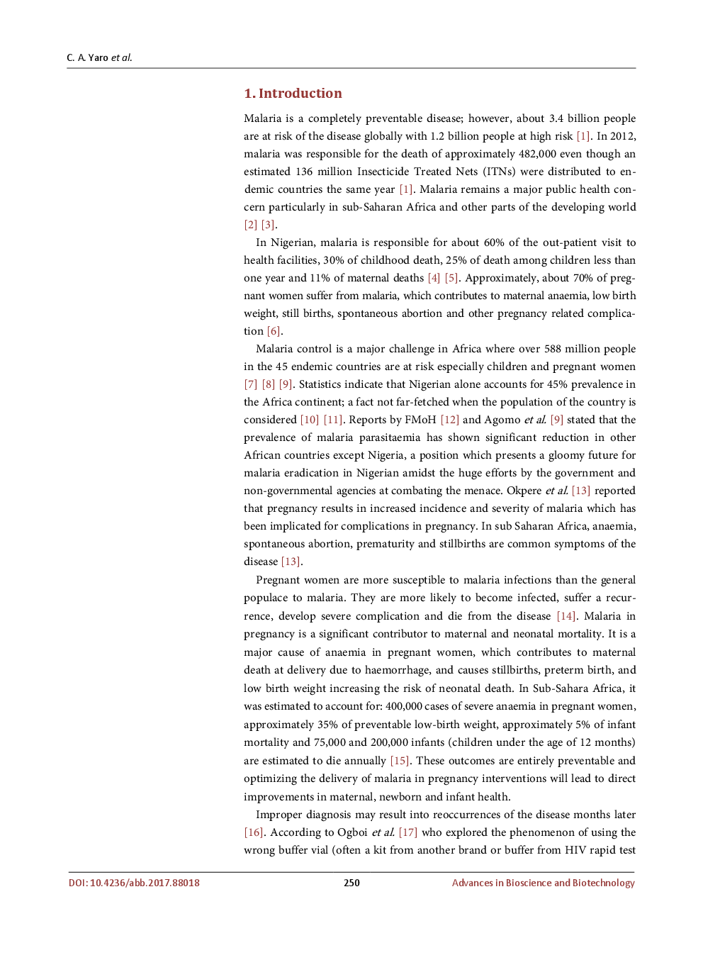 Rapid Diagnostic Test Kits Detection Of Malaria Parasites Among Pregnant Women Attending Antenatal In Selected Hospitals In Anyigba, Kogi State, Nigeria - Page 3