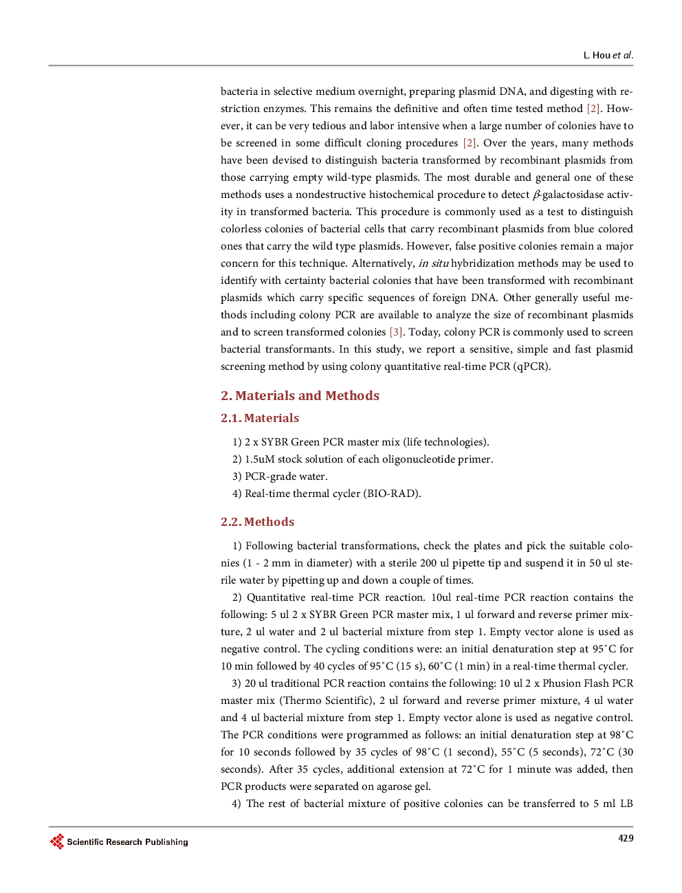 Rapid Screening Of Recombinant Plasmids By Direct Colony Quantitative Real-Time PCR - Page 3