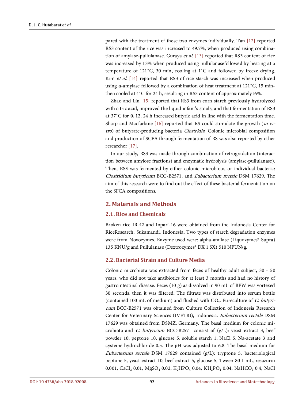 SCFA Profile Of Rice RS Fermentation By Colonic Microbiota, Clostridium Butyricum BCC B2571, And Eubacterium Rectale DSM 17629 - Page 4