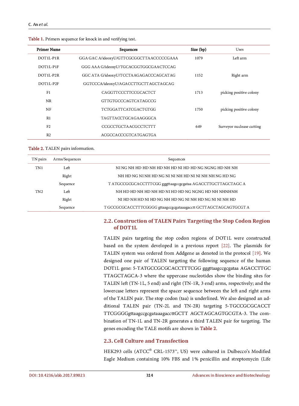 TALEN-Mediated FLAG-Tagging Of Endogenous Histone Methyltransferase DOT1L - Page 5