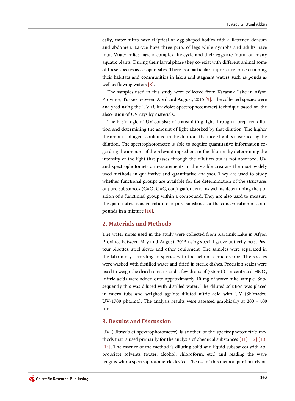 The Application Of Ultraviolet Spectrophotometry (UV) On Some Water Mite Species (Acari, Hydrachnidia) - Page 3