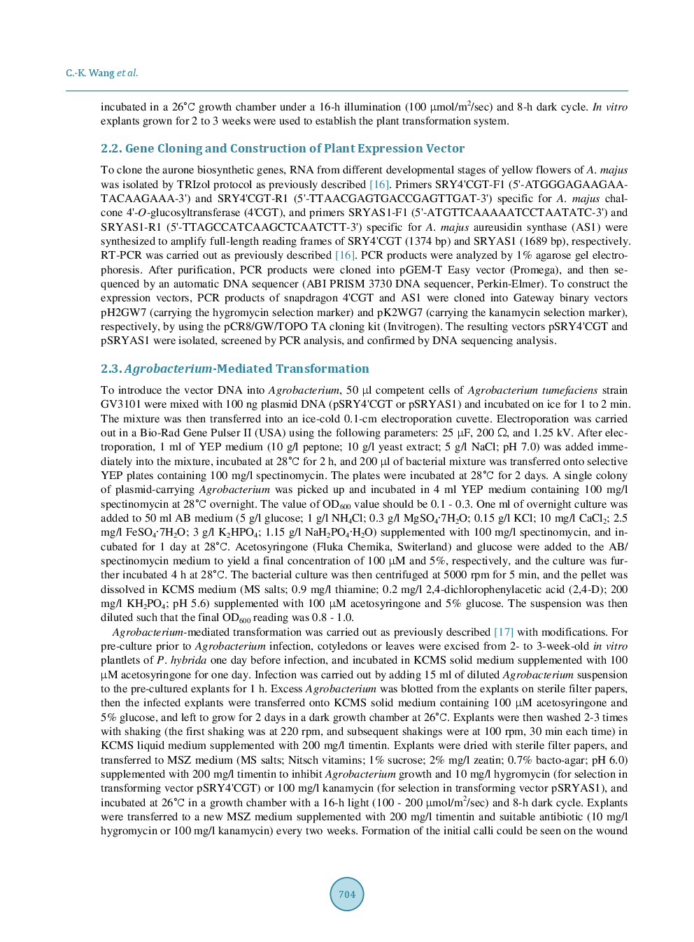Transforming The Snapdragon Aurone Biosynthetic Genes Into Petunia Alters Coloration Patterns In Transgenic Flowers - Page 4